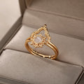 Vintage Opal Rings For Women Stainless Steel